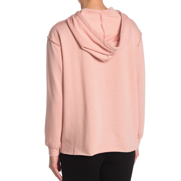 C & C California Pink Hooded Sweatshirt With Heart Detail Print - Size Medium - Picture 3 of 14